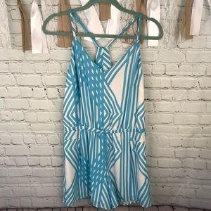 Annie Griffin romper sz 4 Blue Striped